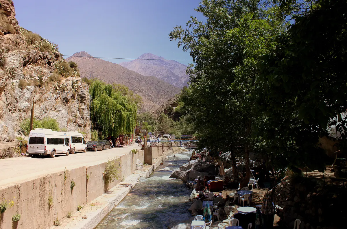 The Tizi n’Tichka pass winding through the High Atlas