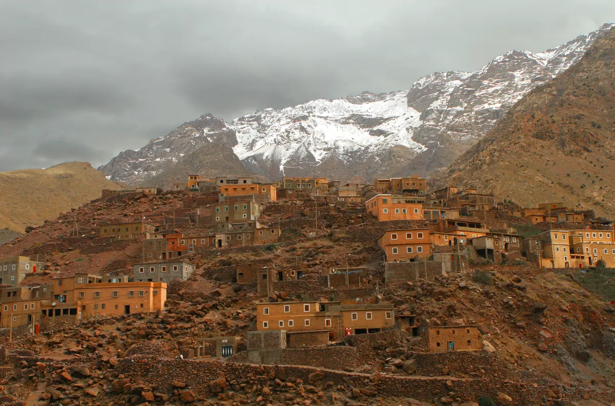 A Berber village terraced into the mountainside