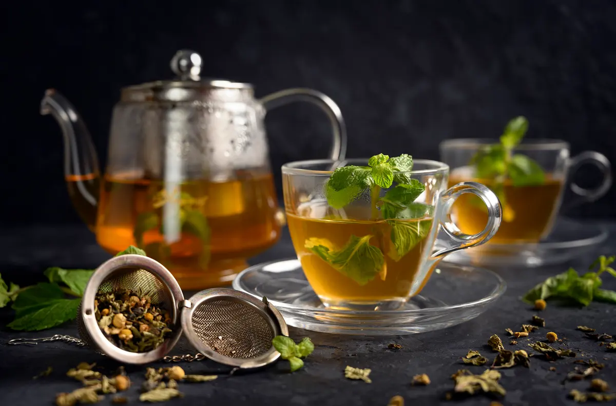 Mint tea poured the traditional way