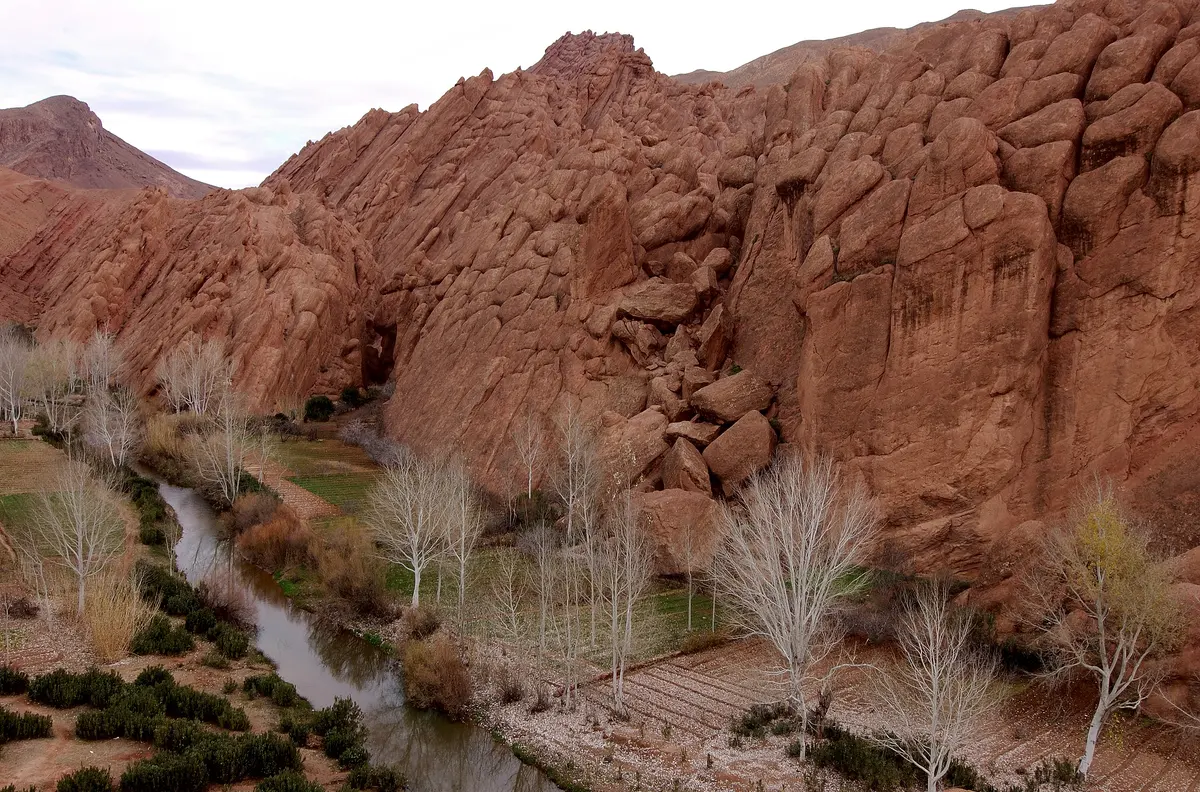 Red rock formations in the Dades Valley