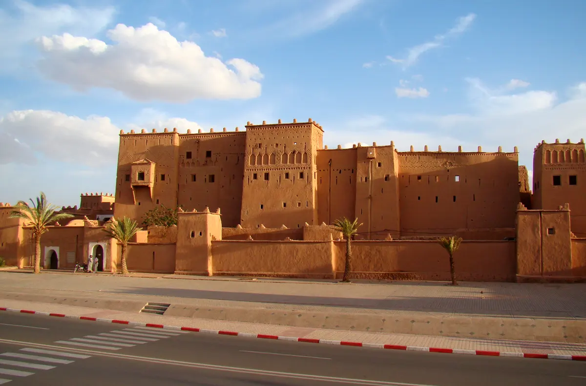 Kasbah Taourirt standing above the road in Ouarzazate