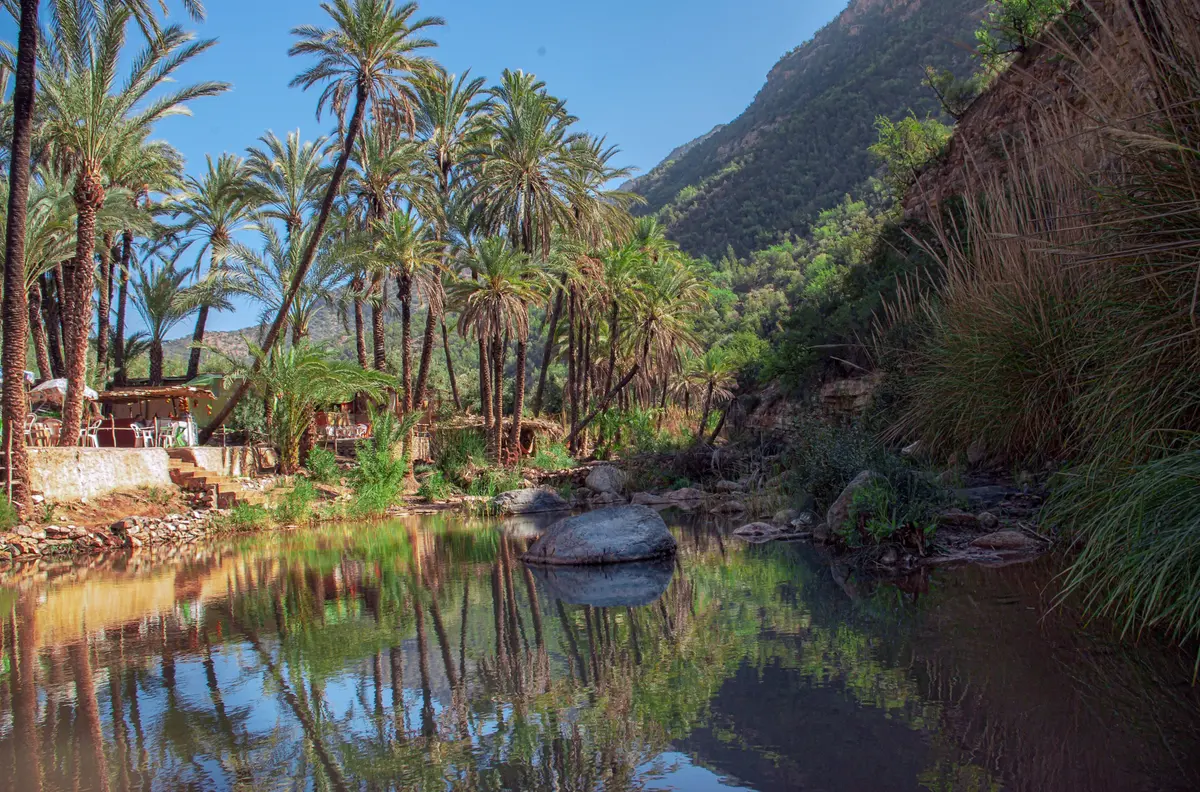 Freshwater pools inland from the coast